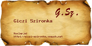 Giczi Szironka névjegykártya