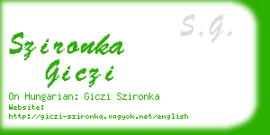 szironka giczi business card